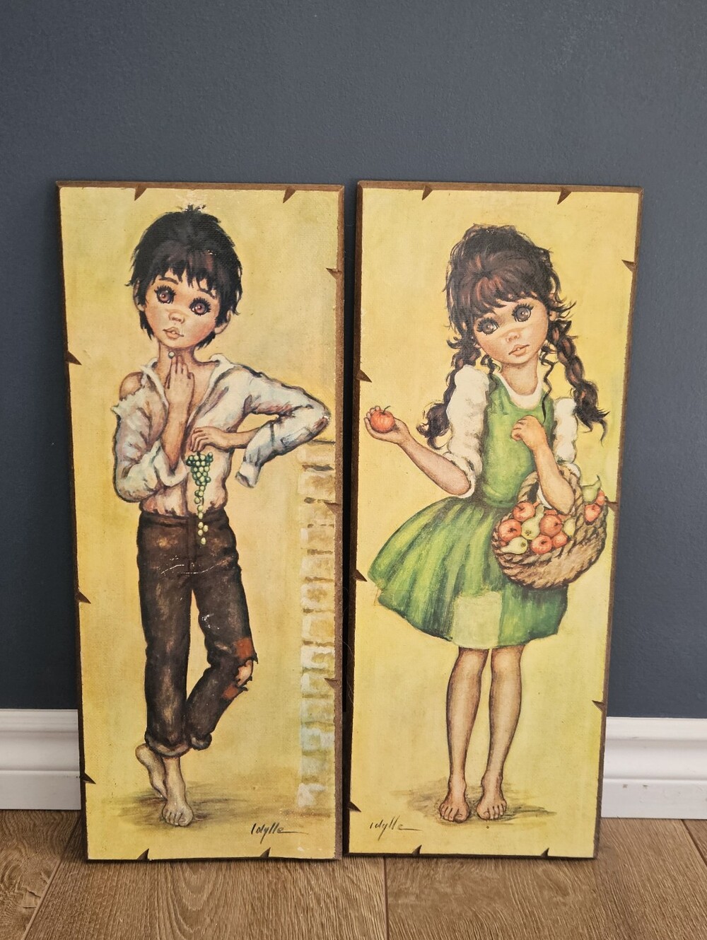 Vintage 1960s 70s Big Eyed Kids Original  Prints